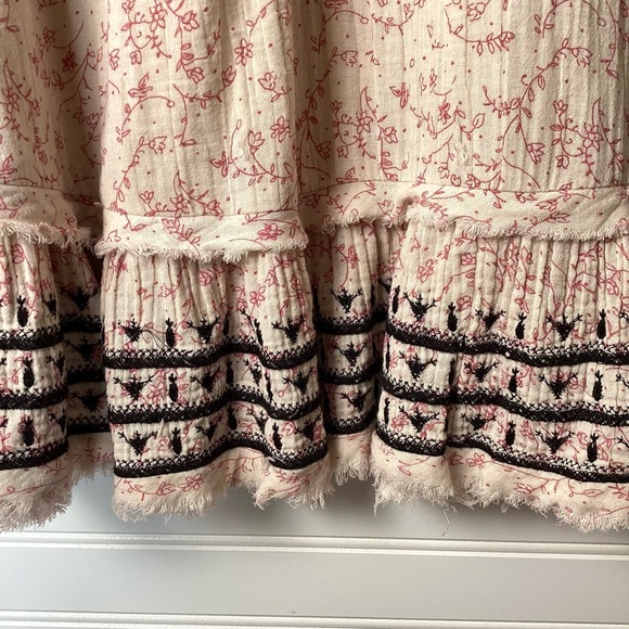 Free People Swing Into Spring floral embroidered off shoulder Mini Dress Sz S/P - Picture 8 of 13